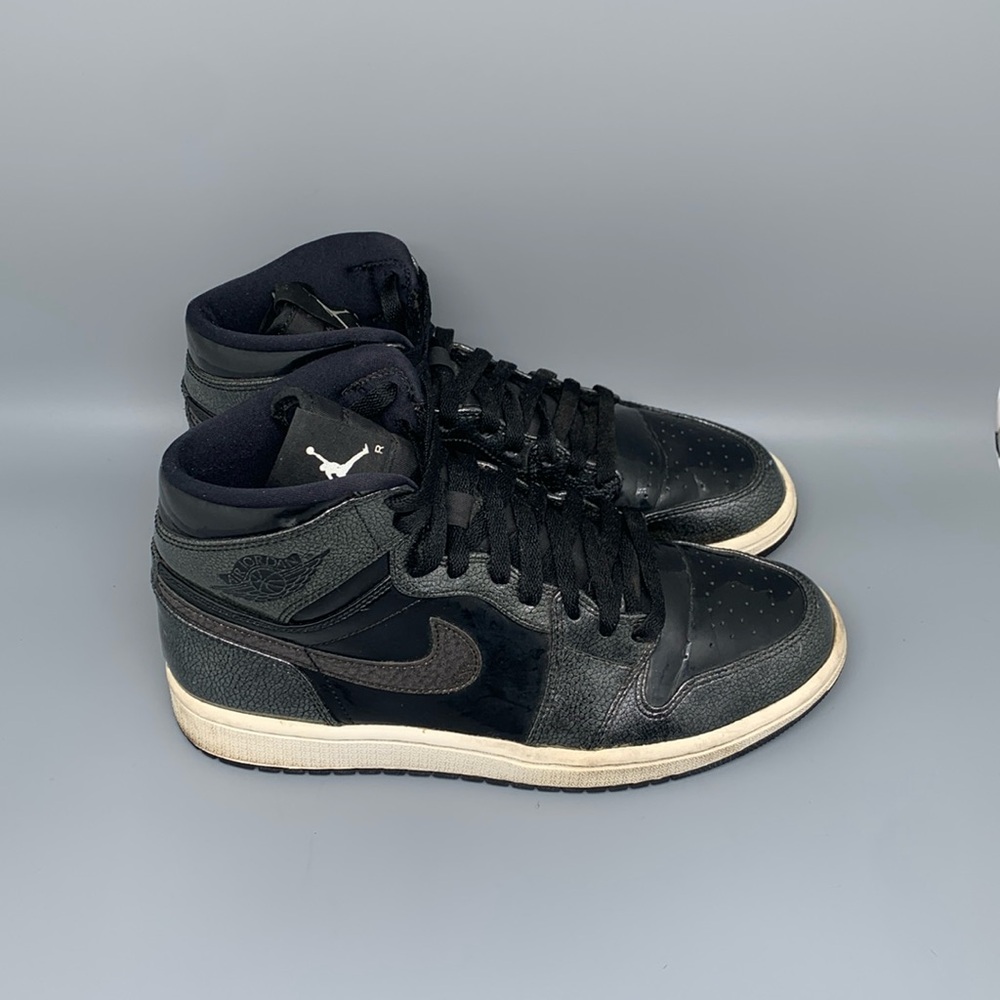 Jordan 1 Retro High Black Patent Basketball Shoes Men’s Sz 9